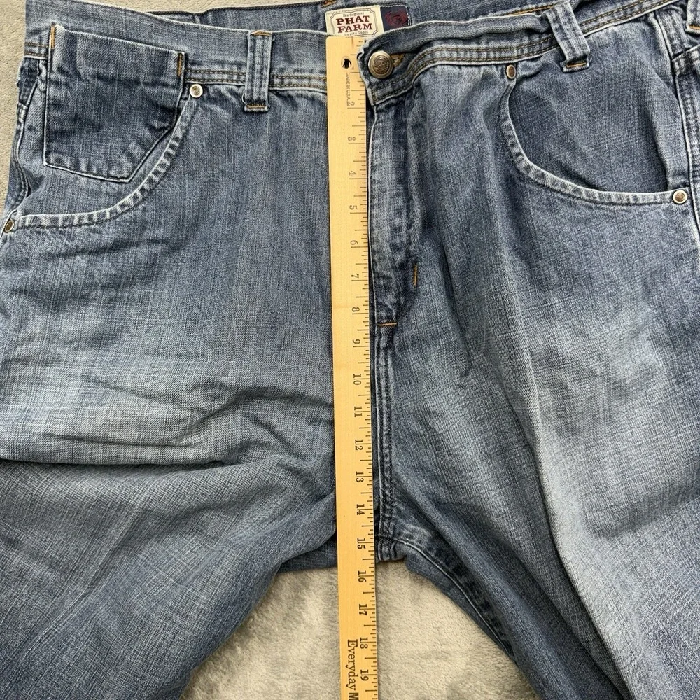 VINTAGE Phat Farm Denim Jean Shorts Blue Jorts Baggy Skater Hip Hop Y2K Size 42